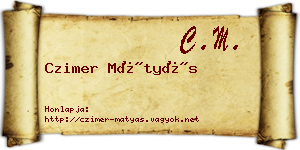 Czimer Mátyás névjegykártya